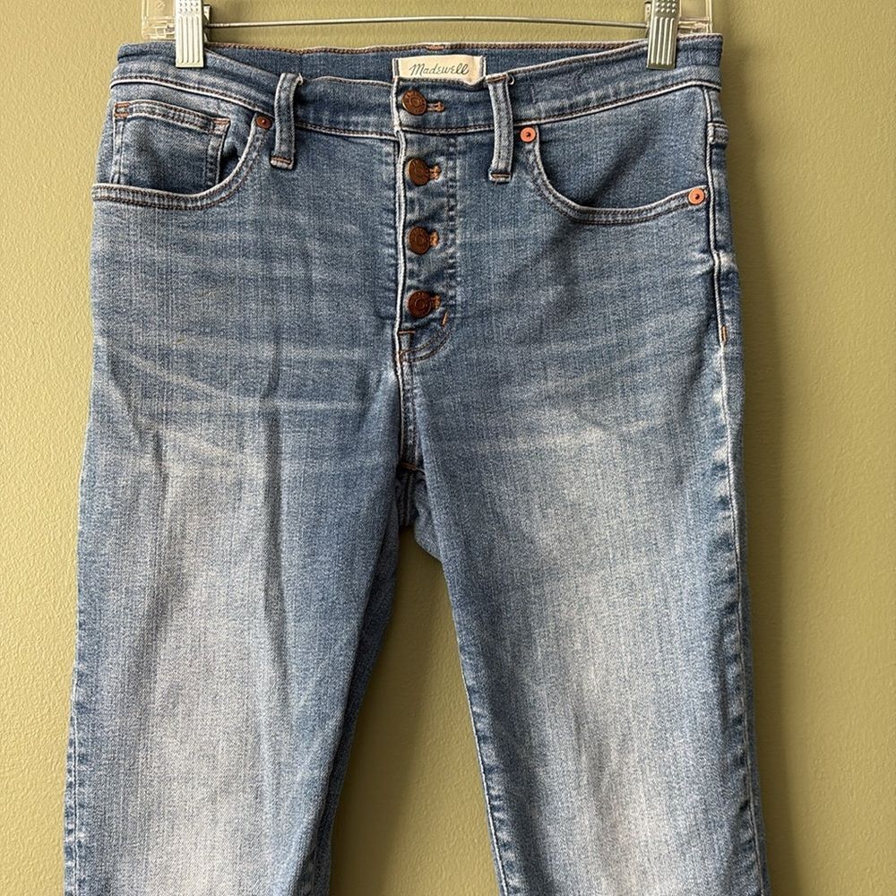 Madewell 9” Mid-Rise Skinny Crop Button Fly Jeans Sz 28 - Picture 3 of 11